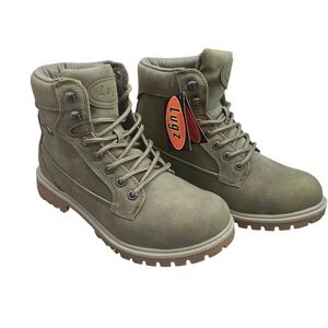 Lugz Mantle Hi Lace Up Womens Boot Size‎ 10M Ankle Low Heel Olive/Cream NWT